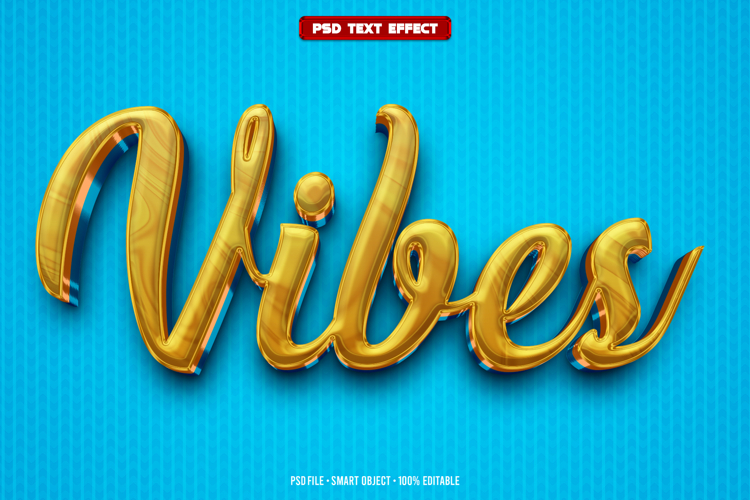 Vibes 3D editable text effect