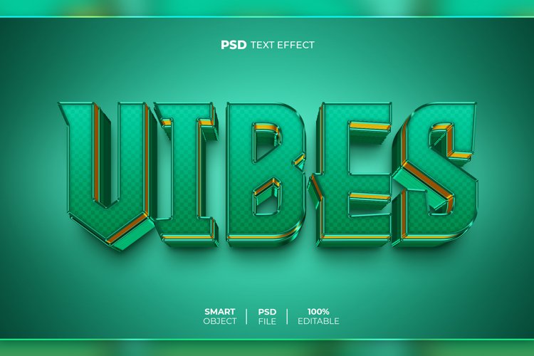 Vibes 3D editable text effect example image 1