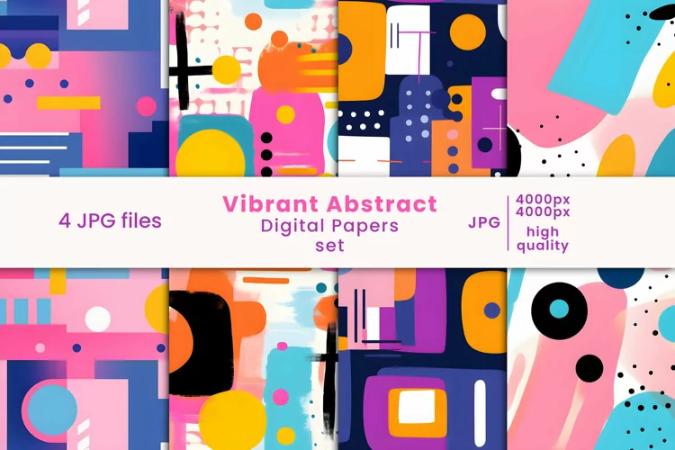 vibrant abstract digital papers and colorful patterns