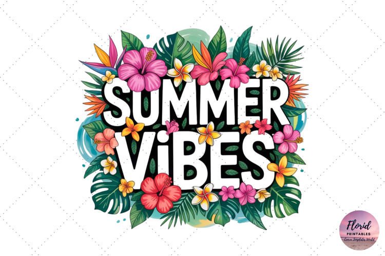 Vibrant Boho Summer Vibes PNG Clipart