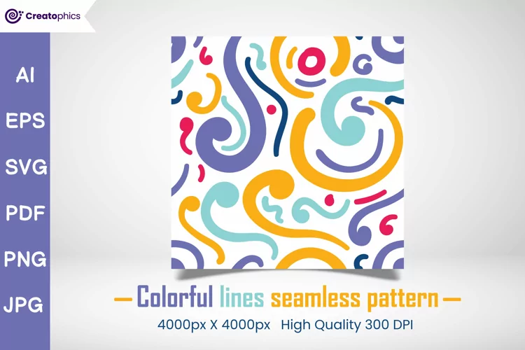 colorful lines seamless digital paper and pattern design