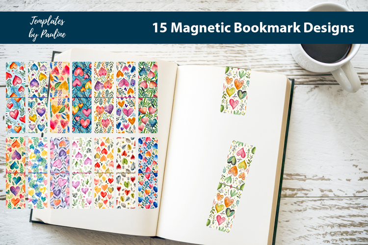 Vibrant Heart Magnetic Bookmark, Love Printable Bookmark