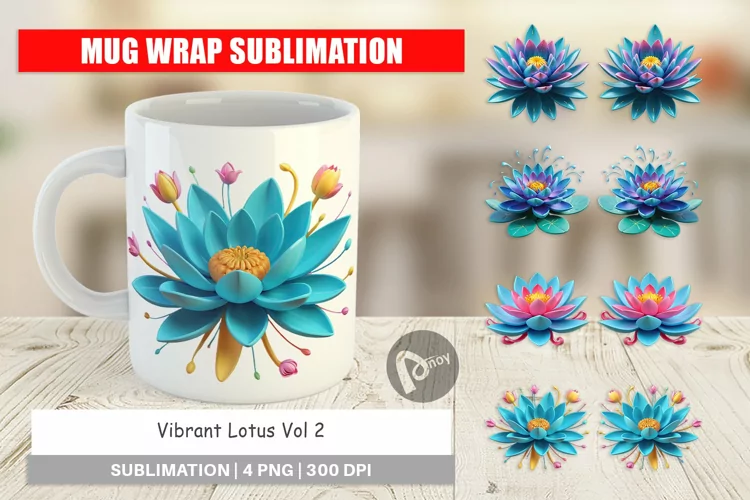 Mug Wrap Design Lotus Vibrant