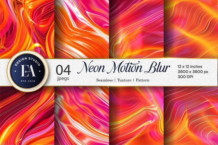 Vibrant Neon Orange Motion Digital Paper