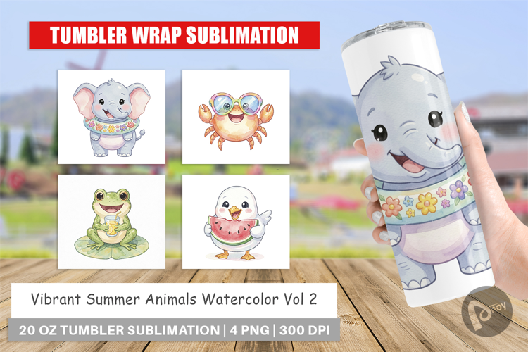 Vibrant Summer Animals Tumbler