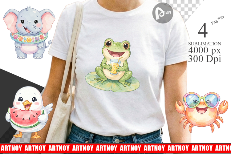 Vibrant Summer Animals Sublimation