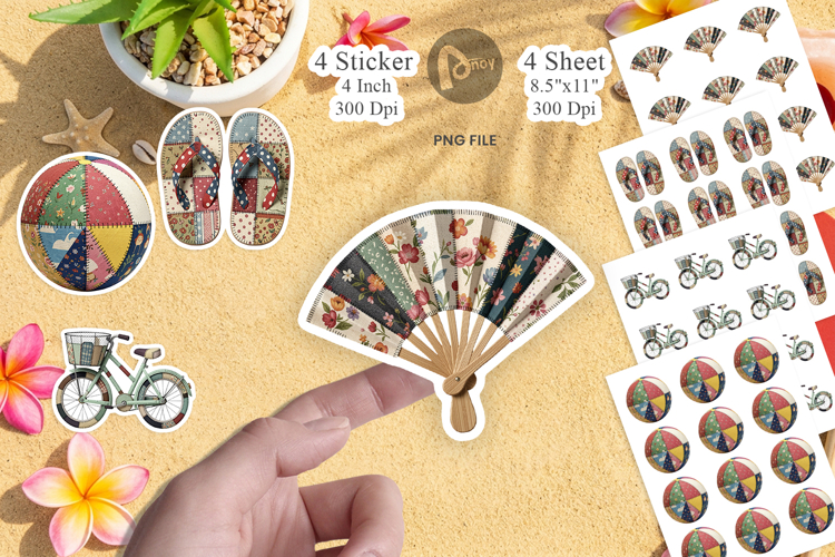 Vibrant Summer Play Patchwork Sticker example image 1