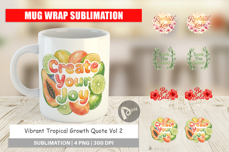 Tropical Growth Quote Mug Wrap