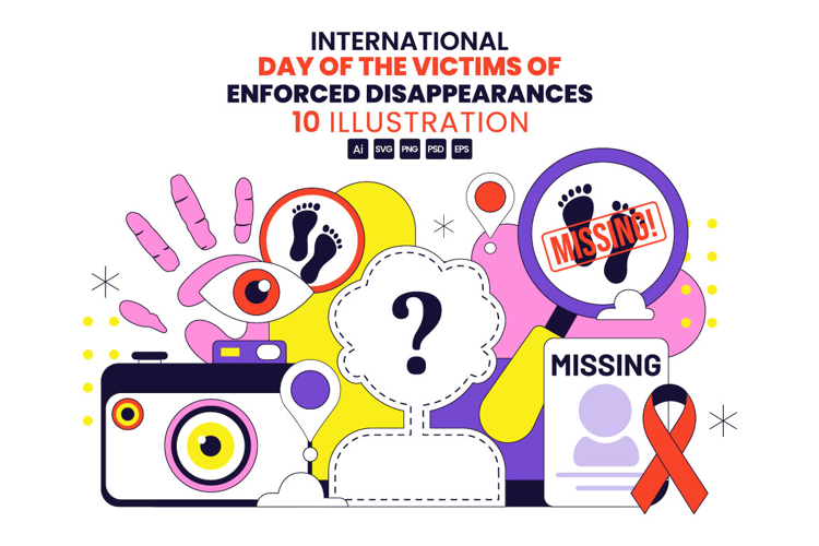 10 Victims of Enforced Disappearances Day Illustration