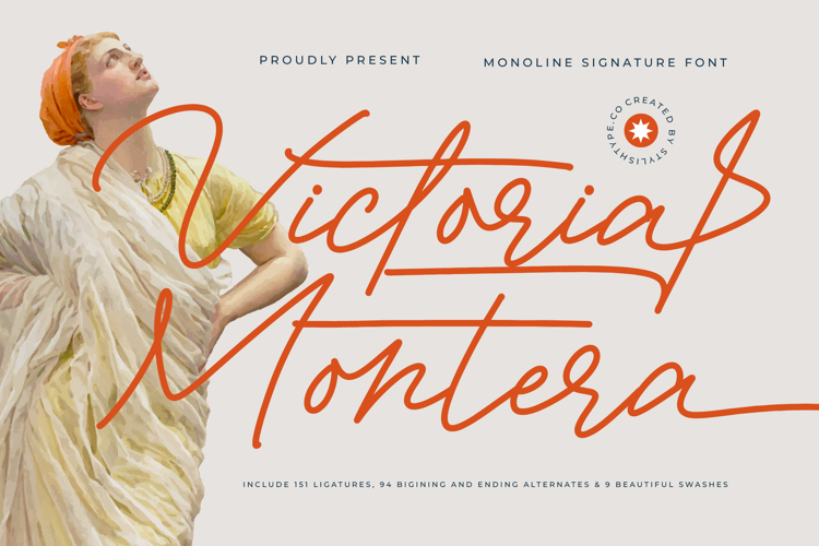 Victoria Montera - Monoline Signature Font