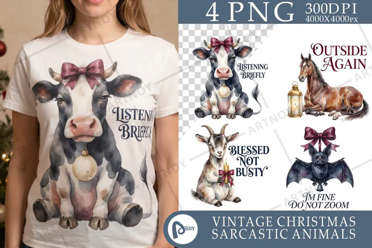 Victorian Carol Night Animals Sublimation