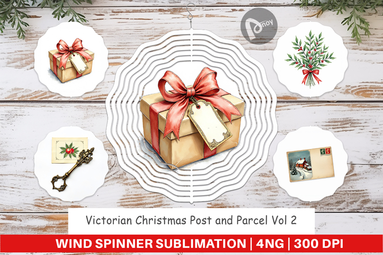 Victorian Christmas Post Wind Spinner
