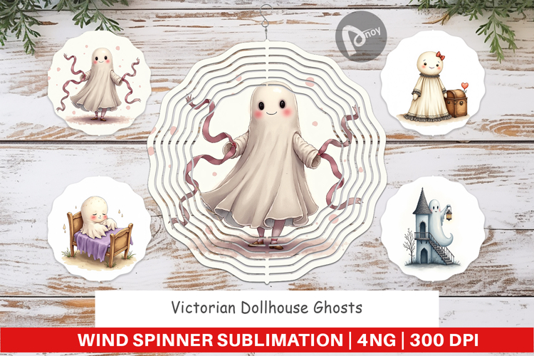 Wind Spinner Victorian Dollhouse Ghosts