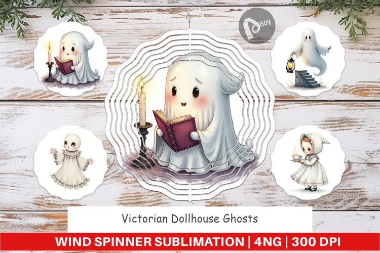 Wind Spinner Victorian Dollhouse Ghosts