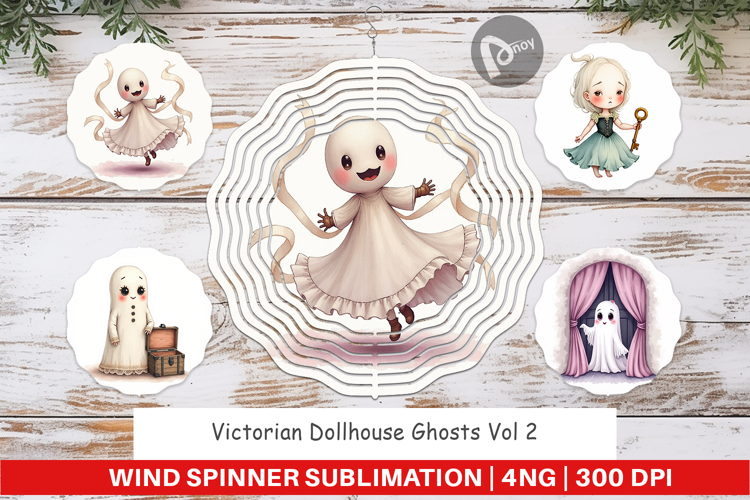 Wind Spinner Victorian Dollhouse Ghosts