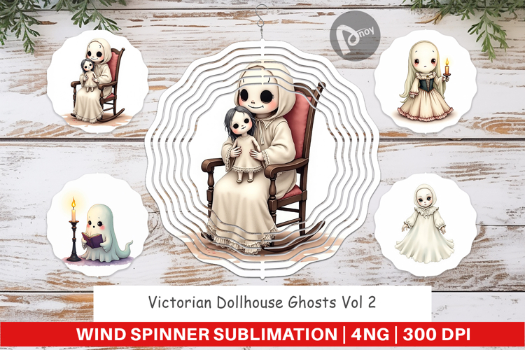 Wind Spinner Victorian Dollhouse Ghosts