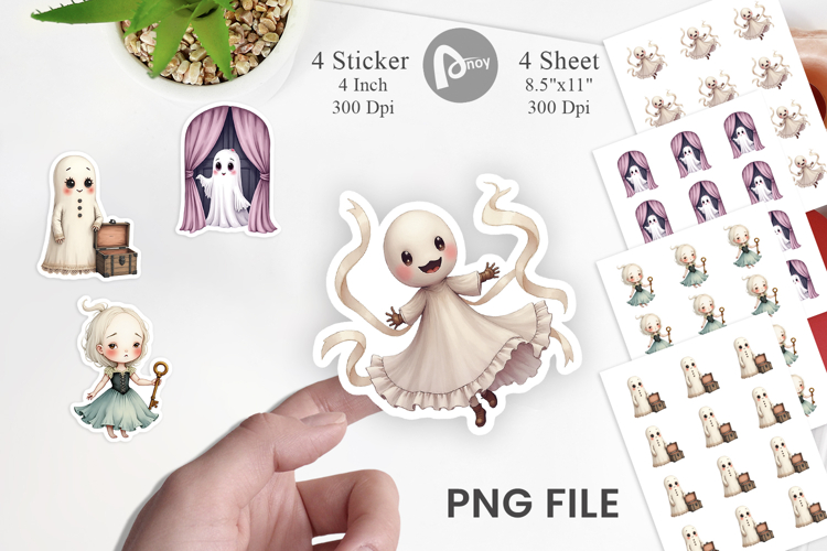 Victorian Dollhouse Ghosts Sticker