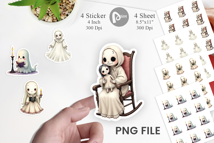 Victorian Dollhouse Ghosts Sticker