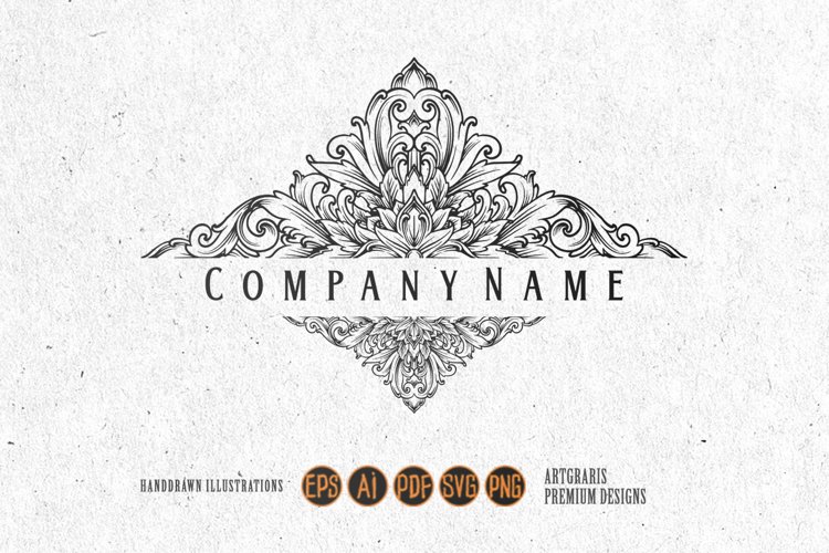 Victorian elegance classic engraved petals silhouette example image 1