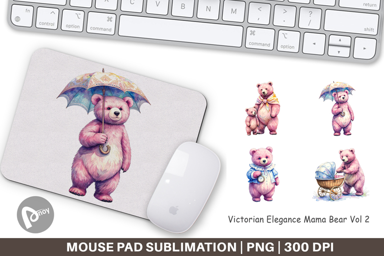 Victorian Elegance Mama Bear Mouse Pad
