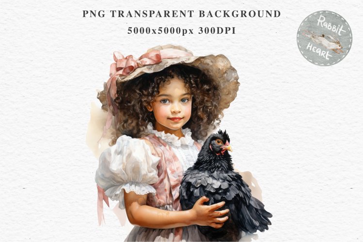 Victorian Girl With Chicken Royal Lady Vintage Romantic Art