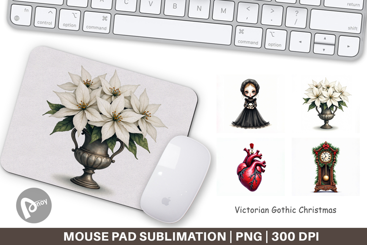 Victorian Gothic Christmas Mouse Pad