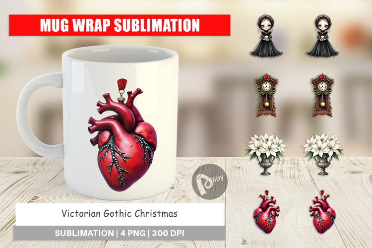 Victorian Gothic Christmas Mug Wrap