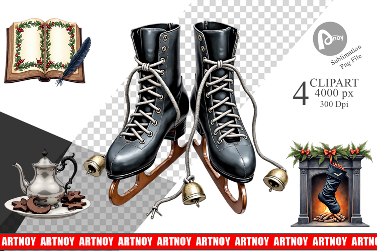 Victorian Gothic Christmas Clipart