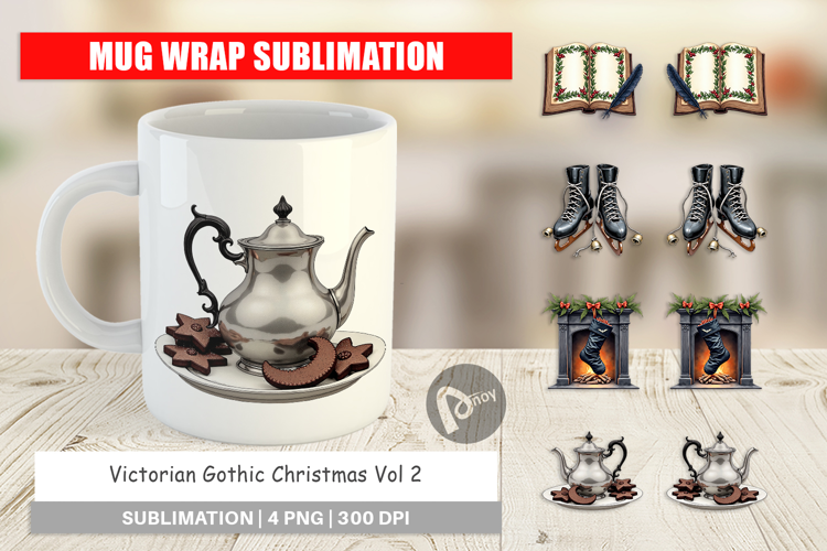 Victorian Gothic Christmas Mug Wrap