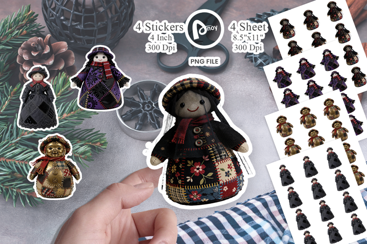 Gothic Patchwork Dolls Sticker