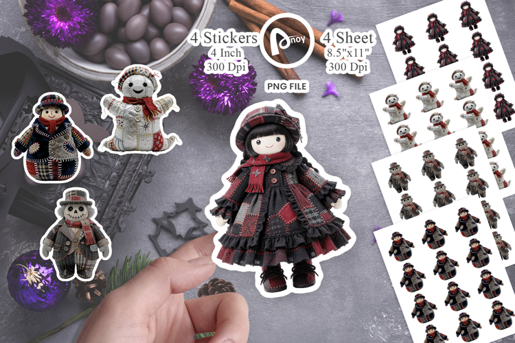 Gothic Patchwork Dolls Sticker