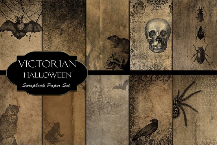 Victorian Halloween Scrapbook Backgrounds example image 1