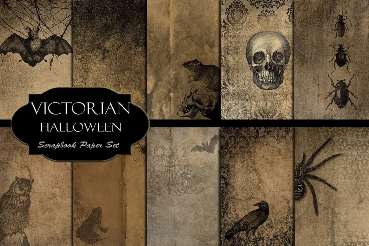 Victorian Halloween Scrapbook Backgrounds