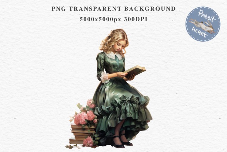 Victorian Lady Clipart Royal Vintage Women PNG Romantic Girl