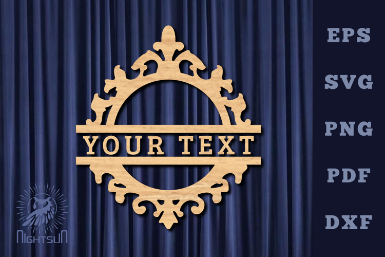 Victorian Lasercut Split Monogram SVG example image 1