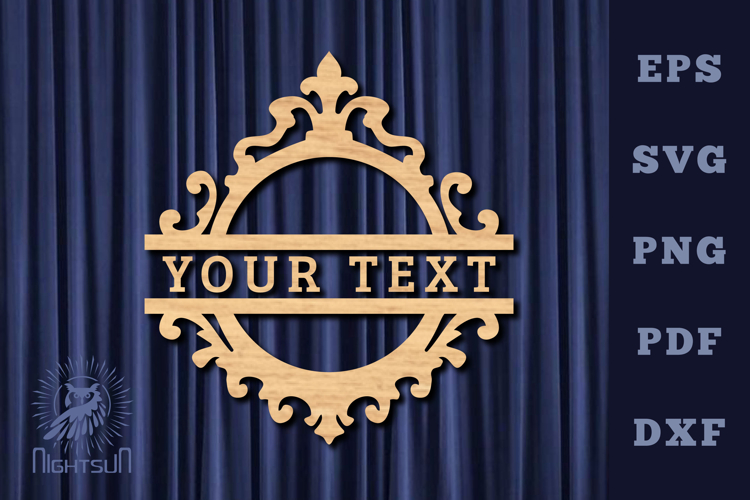 Victorian Lasercut Split Monogram SVG example image 1