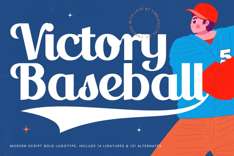 Victory Baseball - Modern Script Bold