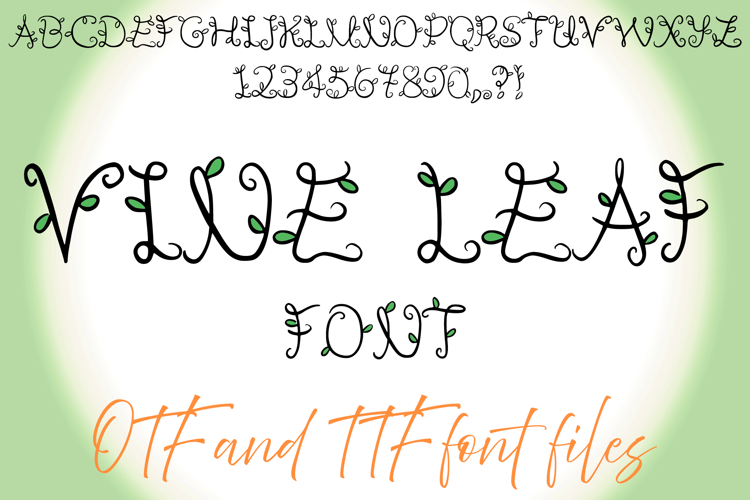 Vine Leaf Floral Typeface Lettering ABC Text Font Wood OTF