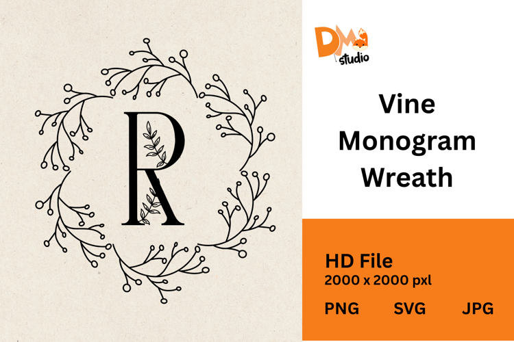 Vine Monogram Wreath