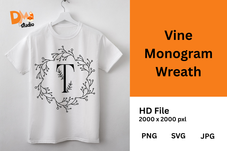 Vine Monogram Wreath