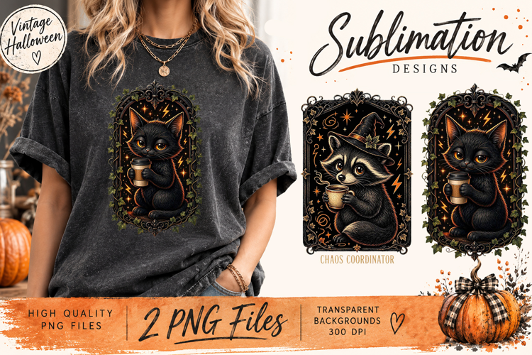 Vintage Halloween Sarcastic Animals PNG | Funny Gothic
