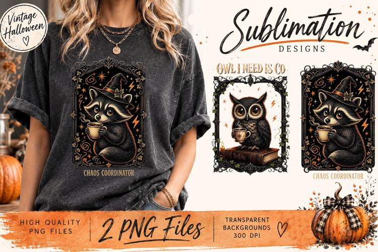 Vintage Halloween Sarcastic Animals PNG | Funny Gothic
