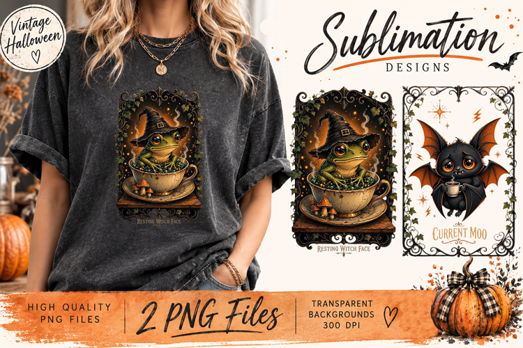 Vintage Halloween Sarcastic Animals PNG | Funny Gothic