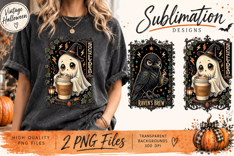 Vintage Halloween Sarcastic Animals PNG | Funny Gothic