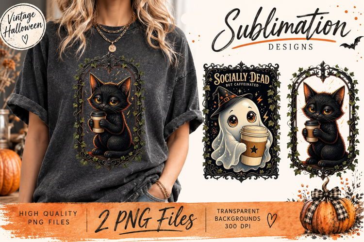 Vintage Halloween Sarcastic Animals PNG | Funny Gothic