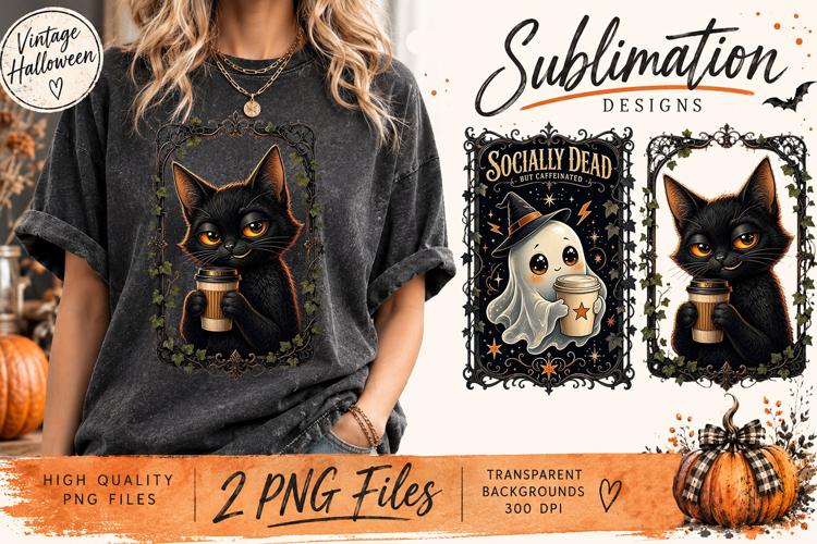 Vintage Halloween Sarcastic Animals PNG | Funny Gothic