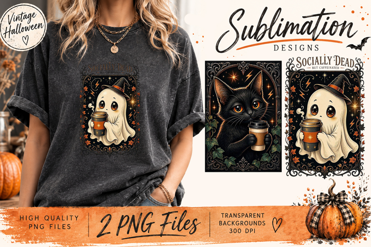 Vintage Halloween Sarcastic Animals PNG | Funny Gothic