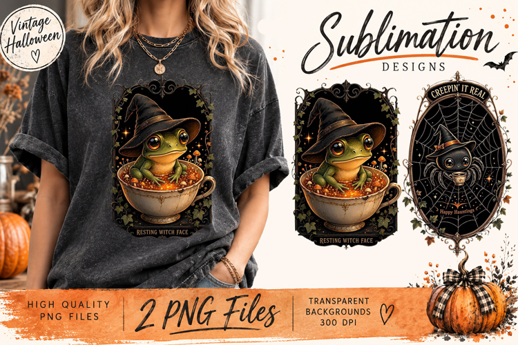 Vintage Halloween Sarcastic Animals PNG | Funny Gothic