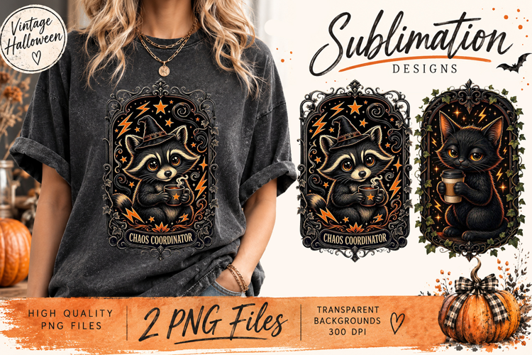 Vintage Halloween Sarcastic Animals PNG | Funny Gothic