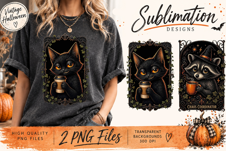 Vintage Halloween Sarcastic Animals PNG | Funny Gothic